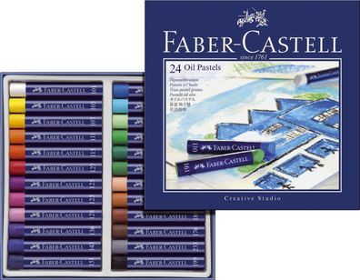 FaberCastell 127024 Creative Studio Ölpastellkreide, 24 Farben sortiert im Kartonetui