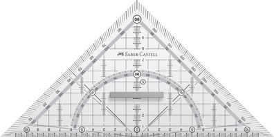 Faber-Castell 171010 Geometriedreieck GRIP groß Kunststoff 22 cm durchsichtig(S-P)