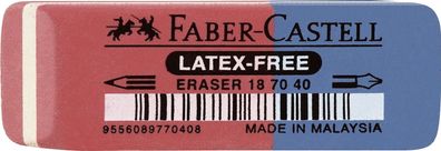 Faber-Castell 187040 Radiergummi 7070-40 - 50 x 18 x 8mm, rot/blau