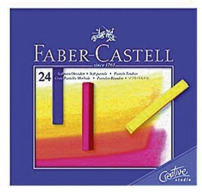 Faber-Castell 128324 Creative Studio Softpastellkreide 24 Farben sortiert im Kartonet
