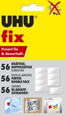 UHU® 48805 Klebekissen fix - doppelseitig, dauerhaft, 56 Stück