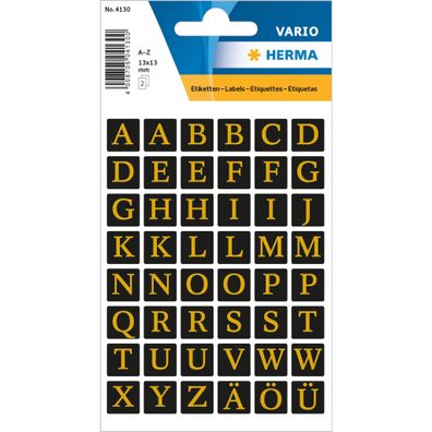 Herma 4130 4130 Buchstaben-Etiketten - A-Z, 13x13 mm, schwa