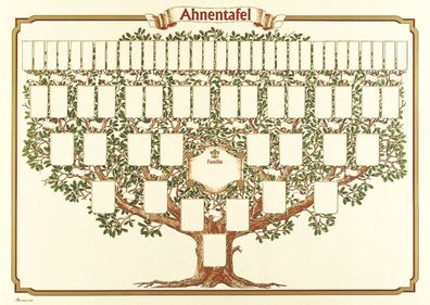 RNK Verlag 2808 Schmuck-Ahnentafel "Skizzierter Baum" 6 Generationen, (BxH): 70x50 cm
