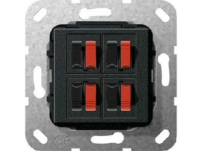 1St. Gira 569410 Lautsprecher Anschluss 4fach Einsatz Schwarz matt