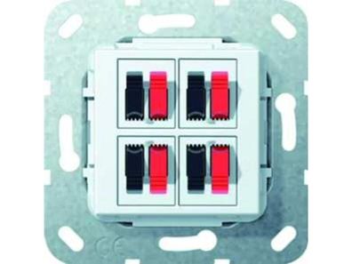 1St. Gira 569403 Lautsprecher Anschluss 4fach Einsatz Reinweiß glänzend