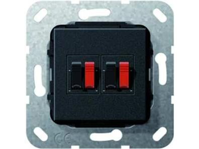 1St. Gira 569310 Lautsprecher Anschluss 2fach Einsatz Schwarz matt