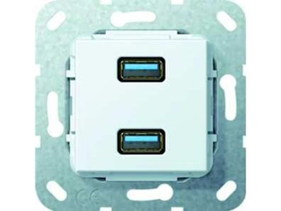 1St. Gira 568403 USB 3.0 A 2fach Gender Changer Einsatz Reinweiß * KEINE Ladestation