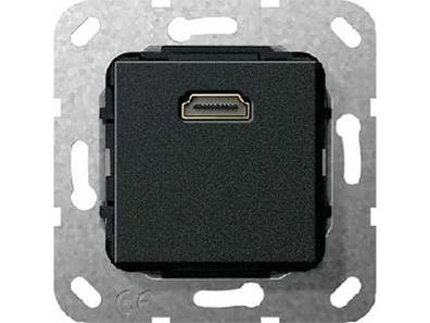 1St. Gira 566910 HDMI Kpl. Einsatz Schwarz m 566910