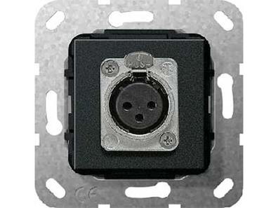 1St. Gira 566710 XLR-Buchse D-Serie Einsatz Schwarz m 566710