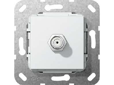 1St. Gira 565003 SAT F Buchse Gender Changer Einsatz Reinweiß glänzend