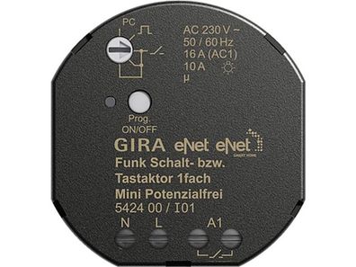 1St. Gira 542400 Funk Schalt Tastaktor Mini 1fach pot. frei