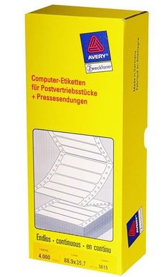 AVERY Zweckform Computer-Etiketten, endlos, 88,9 x 35,7 mm