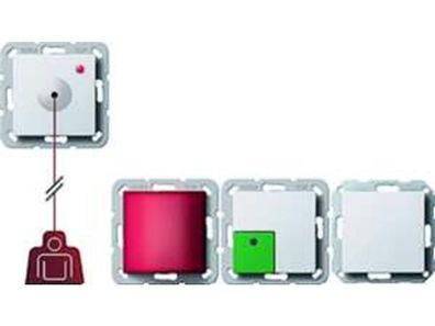 1St. Gira 291403 Notrufset System 55 Reinweiß glänzend