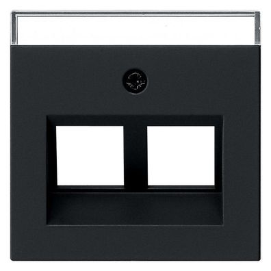 1St. Gira 2640005 Abdeckung 30° mit Beschriftungsfeld f. Tragring MJ 2fach, Schwarz m