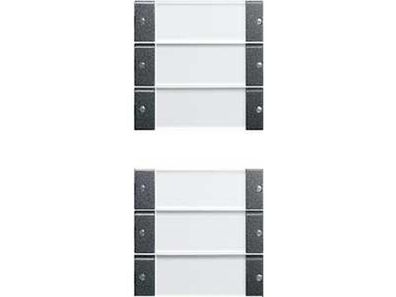 1St. Gira 213628 Wippenset 6f (3 + 3) mit Beschriftungsfeld System 55 Klar/Anthrazit