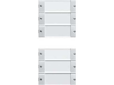 1St. Gira 213603 Wippenset 6f (3 + 3) mit Beschriftungsfeld System 55 Klar/Reinweiß