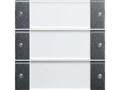 1St. Gira 213328 Wippenset 3fach mit Beschriftungsfeld System 55 Klar/Anthrazit