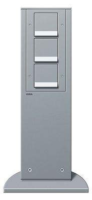 1St. Gira 134126 Einheit mit 3-fach Schuko KS Energiesäule aluminium, 134126