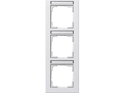 1St. Gira 110329 Abdeckrahmen 3fach senkr. mit Beschriftungsfeld E2 Reinweiß