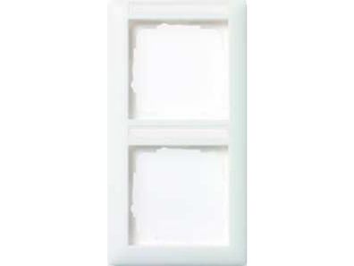 1St. Gira 110203 Abdeckrahmen 2fach mit Beschriftungsfeld senkrecht Standard 55 Reinw