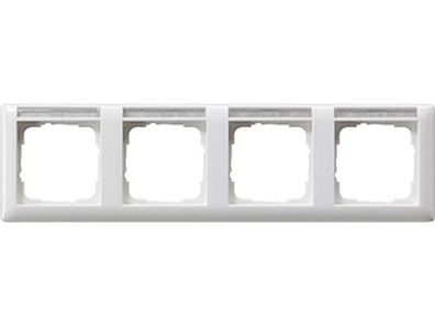 1St. Gira 109403 Rahmen 4-fach waagerecht mit Schriftfeld Standard 55 reinweiß glanz