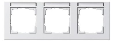 1St. Gira 109329 Abdeckrahmen 3fach waager. mit Beschriftungsfeld Gira E2 Reinweiß gl