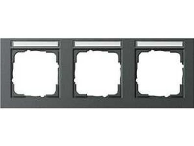 1St. Gira 109323 Abdeckrahmen 3fach waager. mit Beschriftungsfeld E2 Anthrazit