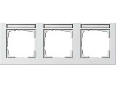 1St. Gira 109322 Abdeckrahmen 3fach waager. mit Beschriftungsfeld E2 Reinweiß matt