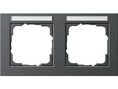 1St. Gira 109223 Abdeckrahmen 2fach waager. mit Beschriftungsfeld E2 Anthrazit