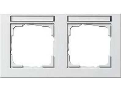 1St. Gira 109222 Abdeckrahmen 2fach waager. mit Beschriftungsfeld E2 Reinweiß matt