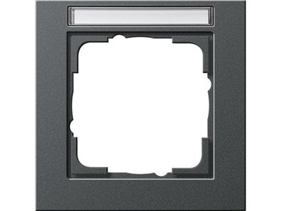 1St. Gira 109123 Abdeckrahmen 1fach mit Beschriftungsfeld Gira E2 Anthrazit