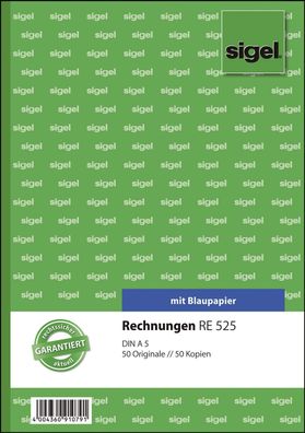 SIGEL RE525 Rechnungen - A5, BL, MP, 2 x 50 Blatt