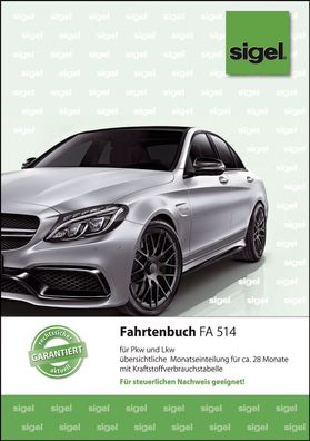 SIGEL FA514 Fahrtenbuch für Pkw und Lkw - mit Klammerheftung, A5, 32 Blatt