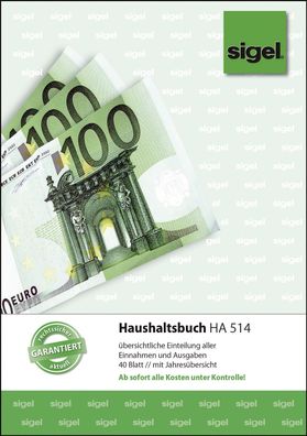 SIGEL HA514 Haushaltsbuch mit Klammerheftung - A5, 40 Blatt