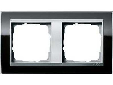 1St. Gira 0212736 Rahmen 2fach für Farbe Alu Gira Event Klar Schwarz