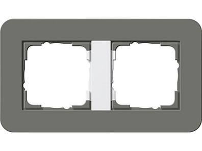 1St. Gira 0212413 Rahmen 2fach E3 Dunkelgrau/Reinweiß