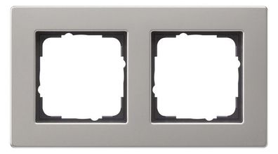1St. Gira 0212335 Abdeckrahmen 2fach flach E2 Edelstahl