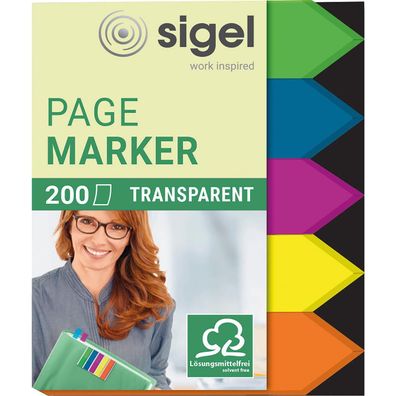 sigel Haftmarker Film Pfeil, 45 x 12 mm, 200 Blatt