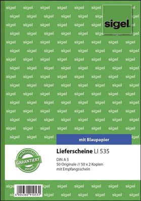 SIGEL LI535 Lieferscheine mit Empfangsschein - A5, 1., 2. und 3. Blatt bedruckt, 3 x