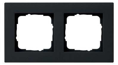 1St. Gira 0212095 Abdeckrahmen 2fach flach E2 Schwarz matt