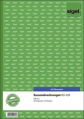 SIGEL KG428 Kassenabrechnungen - A4, einfaches Satzbild, 1. und 2. Blatt bedruckt, 2