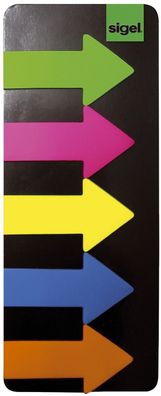 Sigel® HN600 Haftmarker Film grün blau pink gelb orange 25x45 mm 125 Streifen