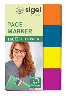 SIGEL HN614 Page Marker Film - 20 x 50 mm, sortiert, 4x 40 Streifen