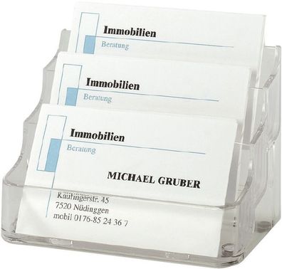 SIGEL VA130 Visitenkarten-Aufsteller glasklar, für bis zu 210 Karten (max. 94x85 mm)