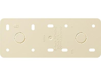 1St. Gira 008313 Montageplatte 3fach Aufputz Cremeweiß