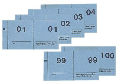 SIGEL GN101 Nummernblock - 1-100, 5 farbig sortiert, 105x50 mm, 100 Blatt