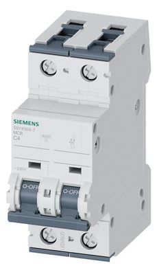 1St. Siemens 5SY4504-7 Leitungsschutzschalter 230V 10kA, 1 + N-polig, C, 4A