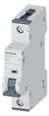 1St. Siemens 5SY4116-8 Leitungsschutzschalter 230/400V 10kA, 1P D 16A