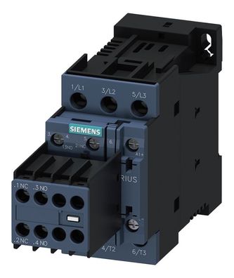 1St. Siemens 3RT2024-1AP04 Schütz, AC-3e, 12 A/5,5 kW/400V, 3-polig, AC 230V/50Hz, 2S