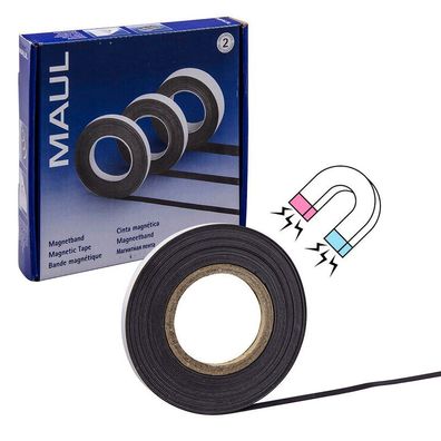 MAUL 61572-09 Magnetband, Länge: 10 m, Breite: 10 mm, schwarz
